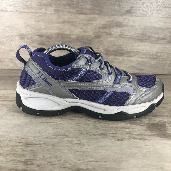 LL Bean Trail Hiking Walking Athletic Sneaker Shoe Outdoor Gray Purple Woman 6.5 - Picture 1 of 9